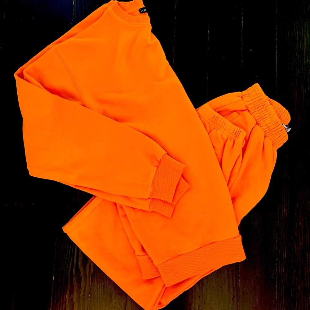 Naked Wardrobe Orange sweatsuit size small